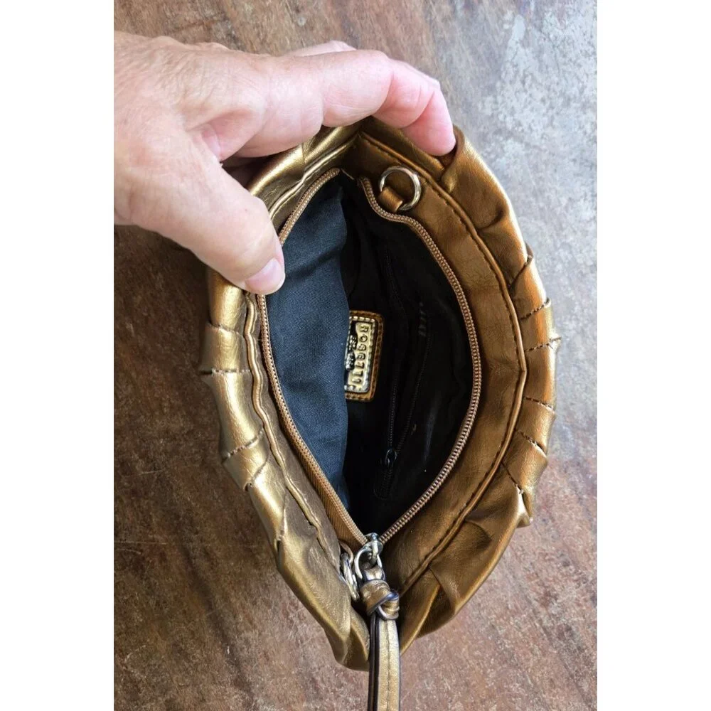 Clutch Bag Copper Metallic by Rosetti Faux Leather Zip Closure Formal or Casual